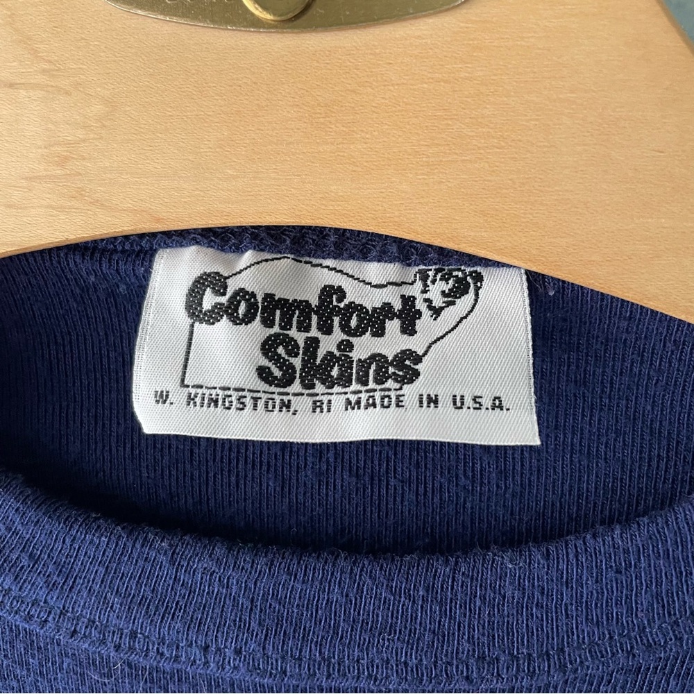♦️5/$15♦️ Comfort Skins | Vintage 80s 90s Blue Thermal Long-Sleeve Shirt - Picture 5 of 7